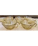 9 Sharon Cabbage Rose 5&quot; Cream Soup Amber Federal Depression Glass 1935-... - €68,64 EUR