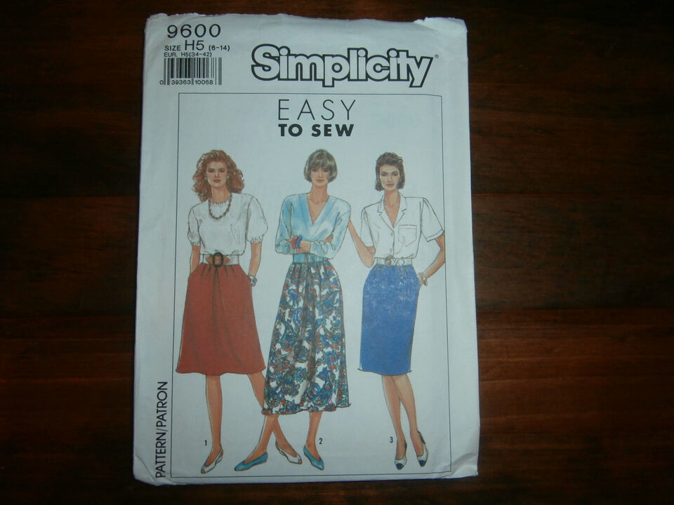 Simplicity 9600 Size 6-14 Misses' Skirts in Two Lengths - $12.86