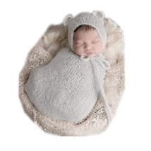 Newborn Baby Photo Props Outfits Crochet Hat Sleeping Bag Set For Boy Girls Phot - £23.49 GBP