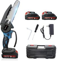 Mini Chainsaw Cordless, 6 Inch Brushless Battery Powered, No Need To Refuel - $37.99