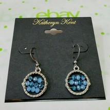 Katheryn Kent Silver Tone French Wire Drop Blue &amp; Silver Beaded Earrings - $12.48