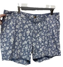 Old Navy Everyday Shorts Linens Rayon Blend Blue Floral Size 16 - $12.84