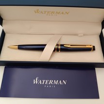 Waterman Expert Prussian Blue Gold Trim Ballpoint Pen - France - $138.05