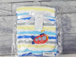 Eazzhome Baby Blanket Micro Soft Fleece Submarine Blue Yellow White 30x40 Inches - £9.86 GBP