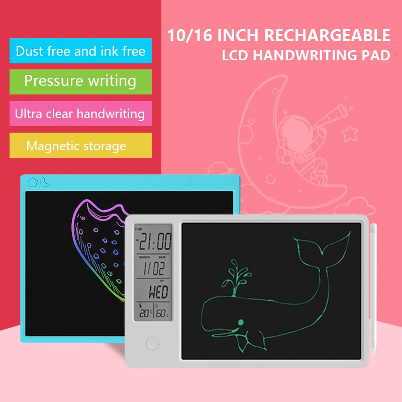 10/16 Inch RechargeableLCD Writing Tablet Electronic Graphic PadOffice Memo - £16.89 GBP+