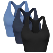 3 Pack Crop Tank Top XXL 14 Slim Casual V Neck Sleeveless Racerback New Lot - £18.68 GBP