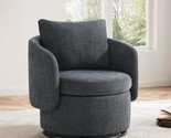 Kislot Swivel Accent Chair; Navy Blue; 22&quot; Seat; Modern Style; Storage; ... - £232.69 GBP