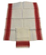 Vintage Linen Kitchen Towels Set of 2 Red Stripe Farmhouse Dish Towels R... - $16.20