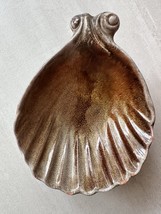 Vintage Italian Ceramiche Partenopee Shell Bowl Brown Drop Glaze Mid Cen... - $511.48 MXN