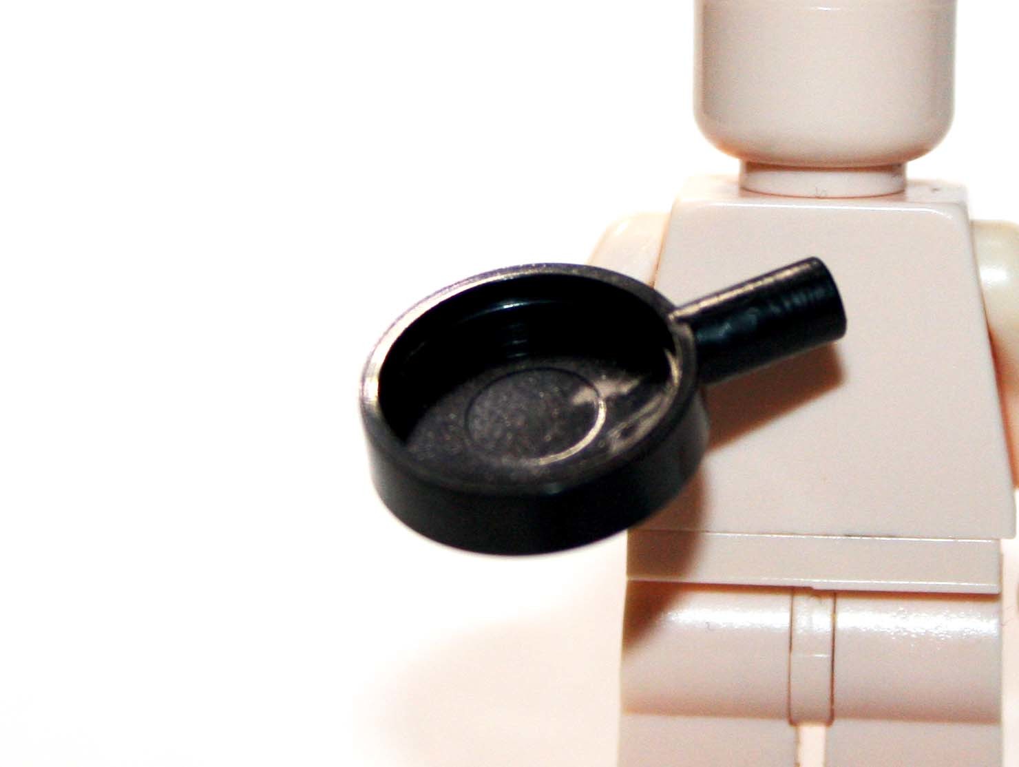 MZ Black Frying Pan Cast Iron Skillet Kitchen Food For Action Minifigures - $2.00
