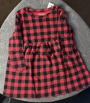 Old Navy Toddler Girls Red Plaid Waffle Long Sleeve Dress Size 2T - $12.86