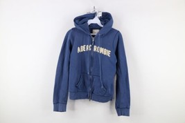 Vintage Y2K Abercrombie &amp; Fitch Womens Large Faded Spell Out Full Zip Hoodie - $59.35