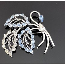 Elegant &quot;STAR-ART&quot; 925 Sterling Silver, Blue And Clear Cz Brooch Sky - £36.04 GBP