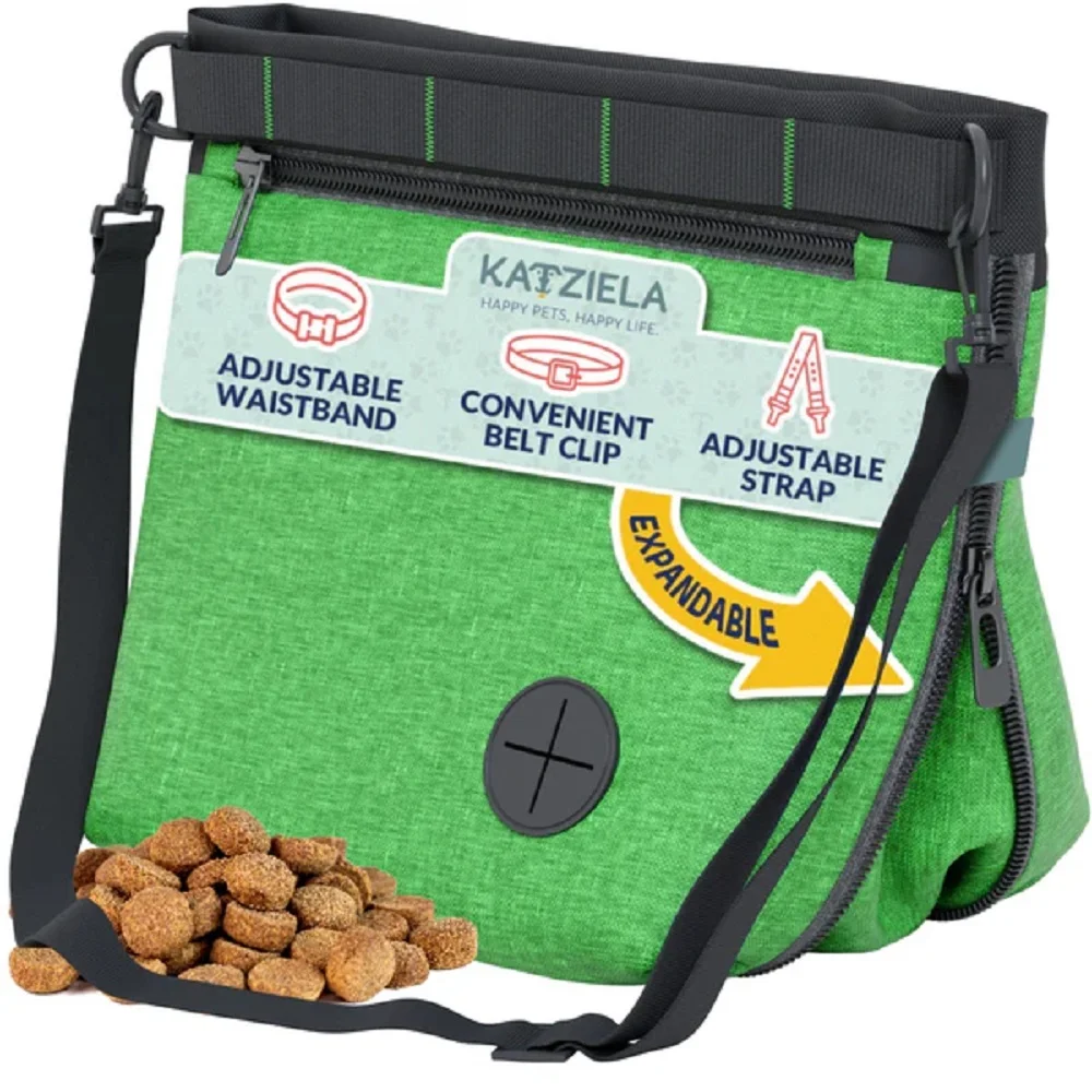 Katziela Expandable Pet Treat Pouch - Hands Free Dog Treat Pouch, Quick ... - £26.97 GBP