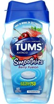 TUMS Extra Strength Smoothies Antacid Chewable Tablets, Berry Fusion, 750 mg, 60 - £17.57 GBP