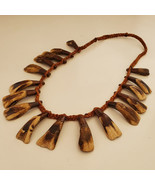 Tribal Shamanic Design Yak Tooth Necklace - Made in Nepal - $14.99