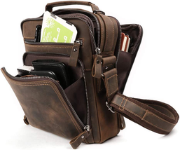 Genuine Leather Small Messenger Bag for Men Vintage Shoulder Crossbody B... - $133.64