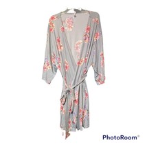 Flora by Flora Nikrooz Womens Blue Pink Floral Short Robe Size 1X - £10.01 GBP