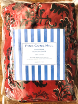 Pine Cone Hill Bandana Duvet Cover Twin 100% Cotton Dark Red Black White India - £114.85 GBP