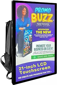 21-Inch Lcd Video Advertising Backpack,1920 * 1080 Resolution Ratio, Hum... - £1,083.32 GBP