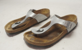Birkenstock Gizeh Thong Birko Flor Sandals - Silver  38 245 L7 M5 - £38.94 GBP