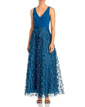 Eliza J Women&#39;s V Neck Fit and Flare Gown Blue Size 14 B4HP $248 - £63.67 GBP