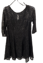 SLNY SL Fashions New York Women&#39;s Black Sequin Lace Dress Size 12 - £35.73 GBP