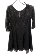 SLNY SL Fashions New York Women&#39;s Black Sequin Lace Dress Size 12 - £35.65 GBP