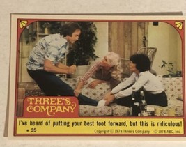 Three’s Company trading card Sticker Vintage 1978 #35 John Ritter Suzanne Somers - £1.97 GBP