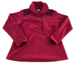 Columbia Sz XL Women’s Fleece 1/4 Zip Pullover Pink Quilted Accents Sweater - £18.16 GBP