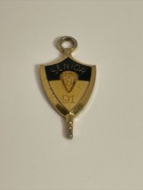 Vintage Josten&#39;s &#39;91 Senior High School Key w/ M Monogram Pendant Charm ... - $15.84