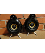 Pair Of Scandyna MicroPod SE Bluetooth Speakers On Spikes Black Made In ... - £159.40 GBP