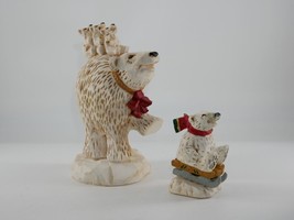 David Frykman Christmas 1995 Mother Polar Bear with 3 Cubs 8&quot; &amp; 1996 Cub on Sled - $39.99