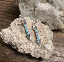 Silver Tone and Turquoise Dangle Earrings, Western Motif, Arrow,Western NEW - $19.80