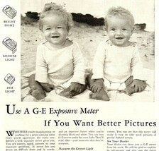 General Electric Exposure Meter 1939 Advertisement Adorable Twin Infants... - $38.55 CAD