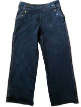 TravelSmith Slim Wide Leg Sailor Chino Pants Womens Petite 8 Black Stretch Jeans - £35.43 GBP