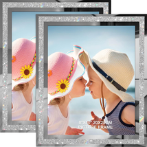 8X10 Picture Frames Set of 2, Glitter Photo Frame for Tabletop, Silver G - $78.76 CAD