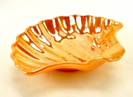 Fire King Clam Shell Candy/Trinket Dish, Peach Luster Milk Glass, Anchor Hocking - £11.81 GBP