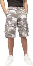 X RAY Mens Knee Length Classic Fit Multi Pocket Cargo Shorts, WHITE CAMO... - $29.69