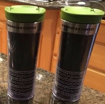 2- Starbucks Coffee Travel Tumbler Cups- Brown Green Mugs Java Tea 16 oz - £39.52 GBP