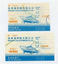 Hong Kong to Macau to Hong Kong Hydrofoil Ferry Tickets 1978  - £30.00 GBP