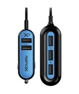 RapidX X5 Car Charger with 5 USB Ports for iPhone and Android - Blue - £27.02 GBP