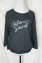 Victoria&#39;s Secret Gray Sequin Sweatshirt Top Iridescent Silver Size Medium - £9.59 GBP