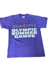 Men’s Women’s Vintage T Shirt 1996 Summer Olympics Purple Single Stitch Size M - £15.18 GBP