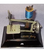 Vintage Little Betty Child&#39;s Black Toy Sewing Machine England Complete O... - $69.95