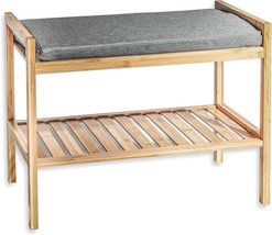 Bench For Storing Shoes Made Of Bamboo And Wood By Trademark Innovations. - $44.98