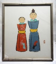 Vintage Kami Japanese Doll Handmade Shibishi Card Ohinasama Matsuna Festival Art - £98.65 GBP