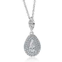 Lágrima Corte Pera Colgante con Diamante 14k Oro Blanco 0.74Ctw - $31,571.15 MXN