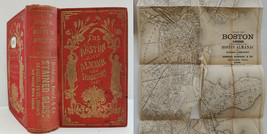 1889 Antique Boston Ma Directory History Foldout Map Ads Genealogy - £97.30 GBP