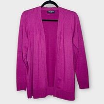 LANE BRYANT magenta dark pink soft open knit long line cardigan size 10/12 - $28.06